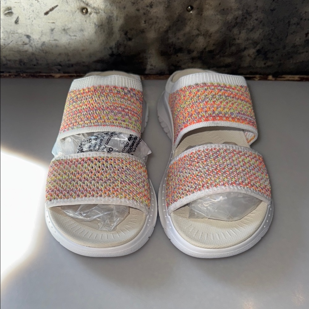 NEW Easy Spirit Davera Pink Padded Insole Knit Slide Sandals in Size 7B